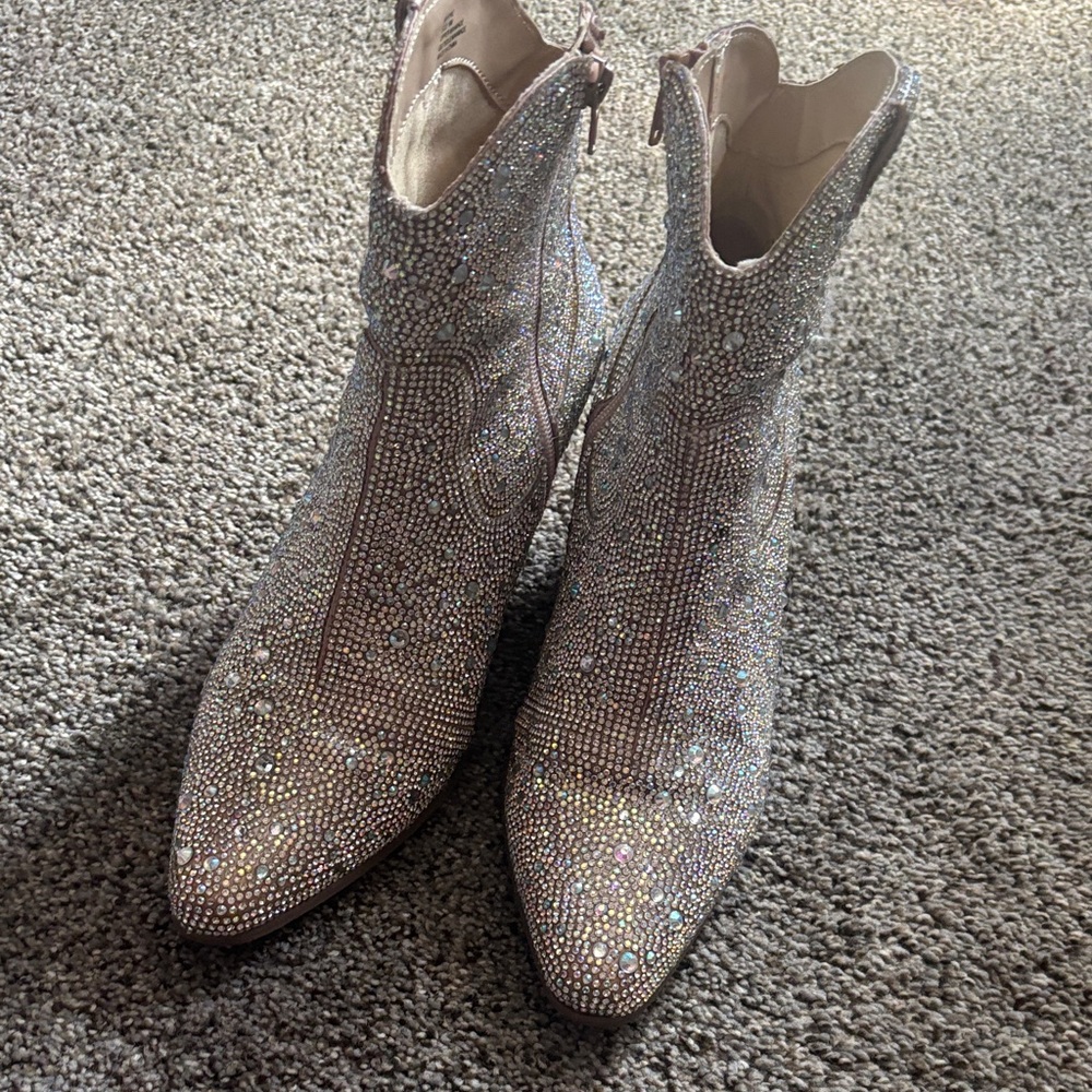 Matisse Sparkling Silver Ankle Booties